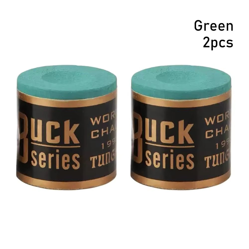 2Pcs/Set No-Slip Billiard Chalks Pool Cue Stick Chalk Snooker Easy Powder Billiard Chalk Pool Accessories Blue Green Red
