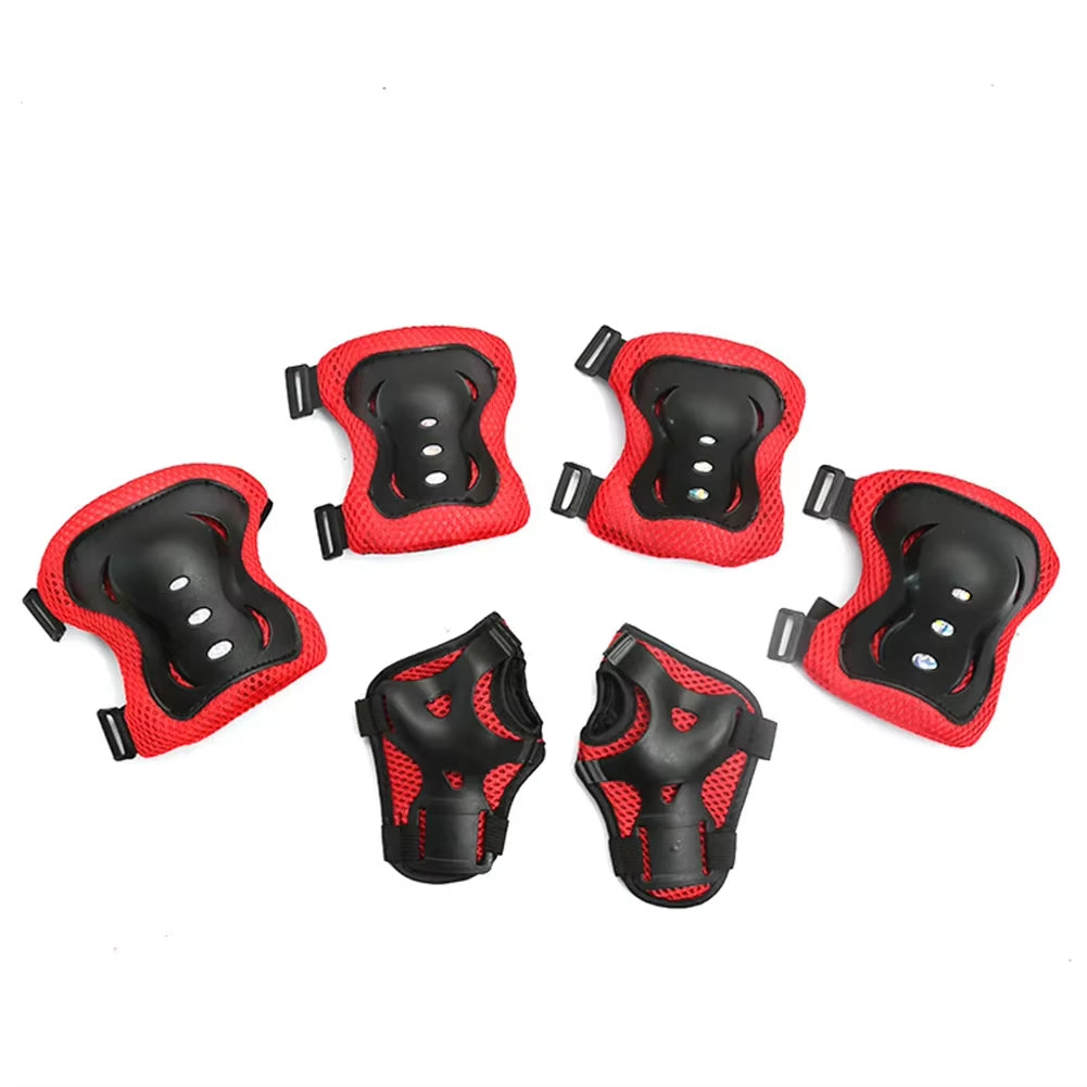 7Pcs Helmet Knee Elbow Protective Gear Set Adjustable Kids Bicycle Sport Protective Gear Set 48-55Cm for Boys Girls 5-12 Years