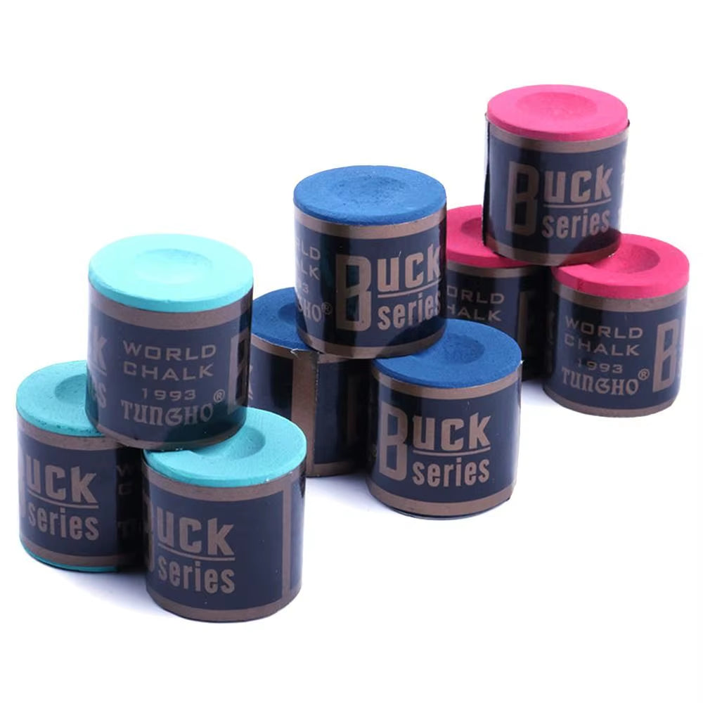 2Pcs/Set No-Slip Billiard Chalks Pool Cue Stick Chalk Snooker Easy Powder Billiard Chalk Pool Accessories Blue Green Red