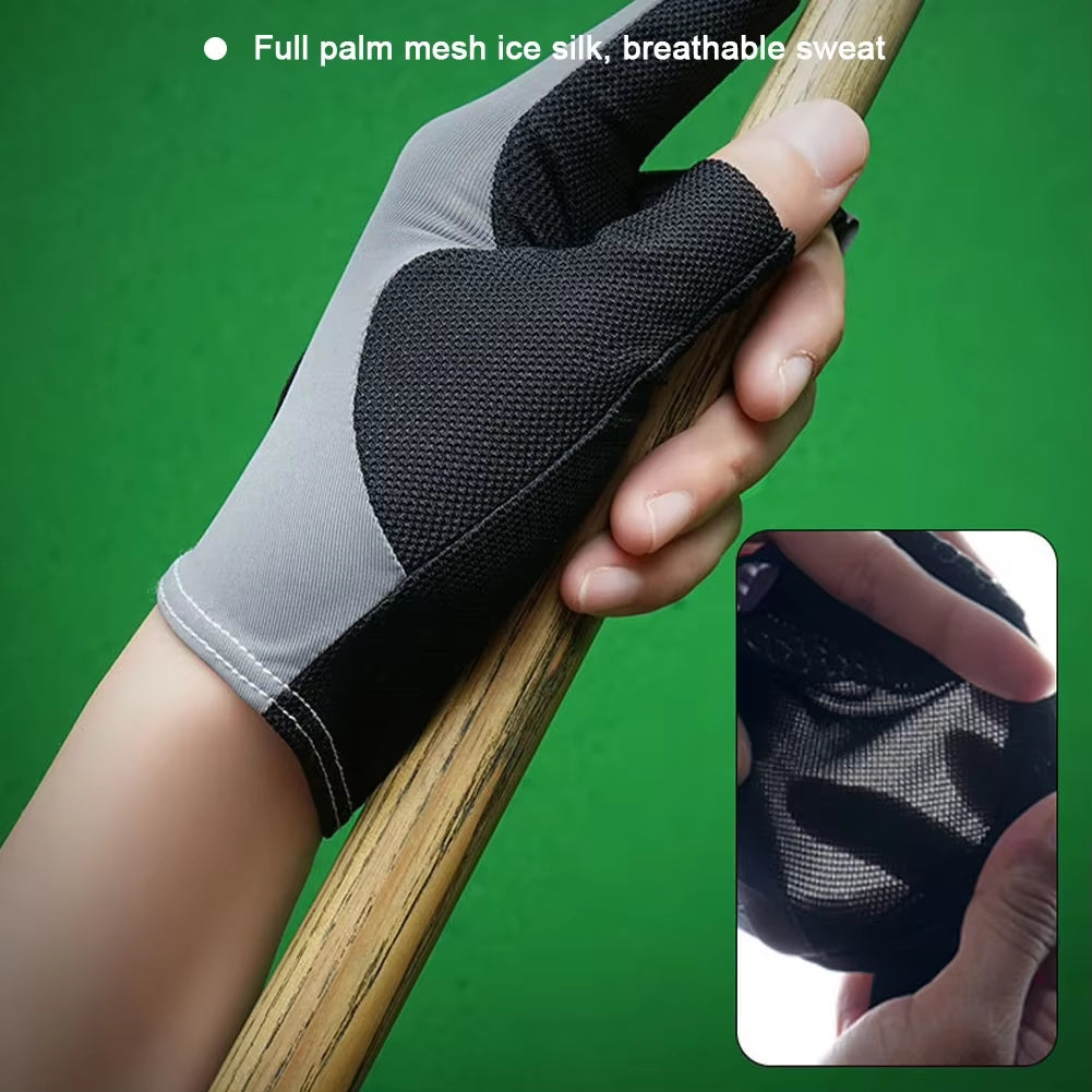1Pc Billiards Glove Left Hand Snooker 5-Finger Glove Anti-Slip Breathable Billiard Training Gloves for Men and Women