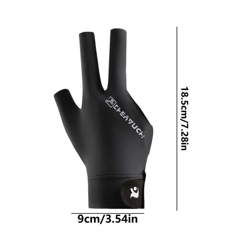 Billiards Glove Left Hand Three Finger Snooker Billiard Glove Non Slip Stickers Elasticity Billiard Training Gloves Accessories